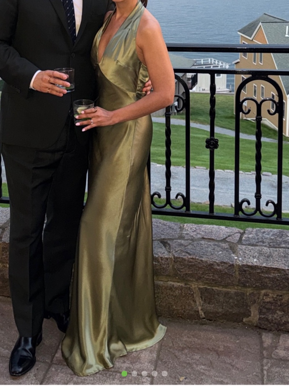 Reformation Daniela Silk Halter Gown